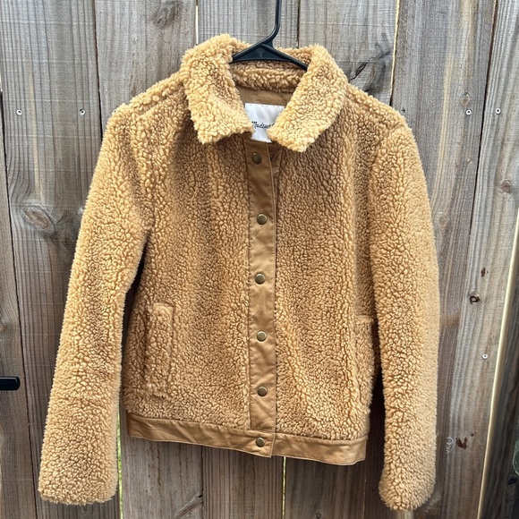 Madewell Tan Teddy Jacket Size Xs - Picture 1 of 5